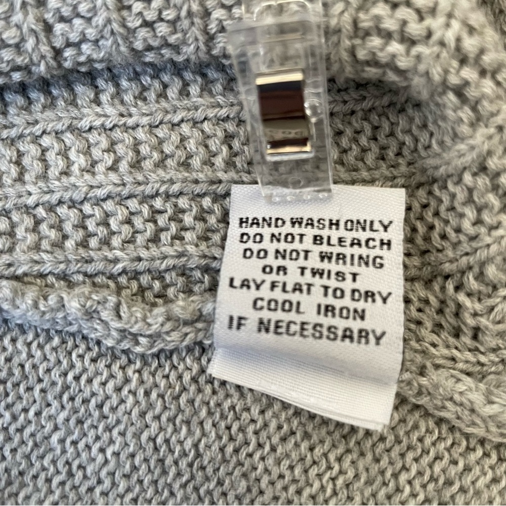 Habitat Textured Mock Neck Sweater 100% Cotton Gray Small Minimalist Neutral - Picture 12 of 14